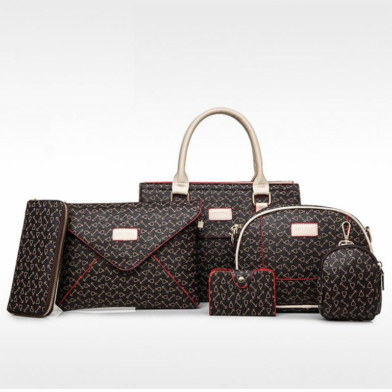 

Новые женские сумки высокого класса, сумки «мать и дитя», наборы из шести предметов, модный костяной узор, наплечная сумка кроссбоди, сумка для ключей.