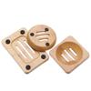 Bamboo Wooden Soap Tray Bathroom Drainer Dishes Wash Shower Soap Holder Durable Square Round Bamboo Box Drain Storage Box