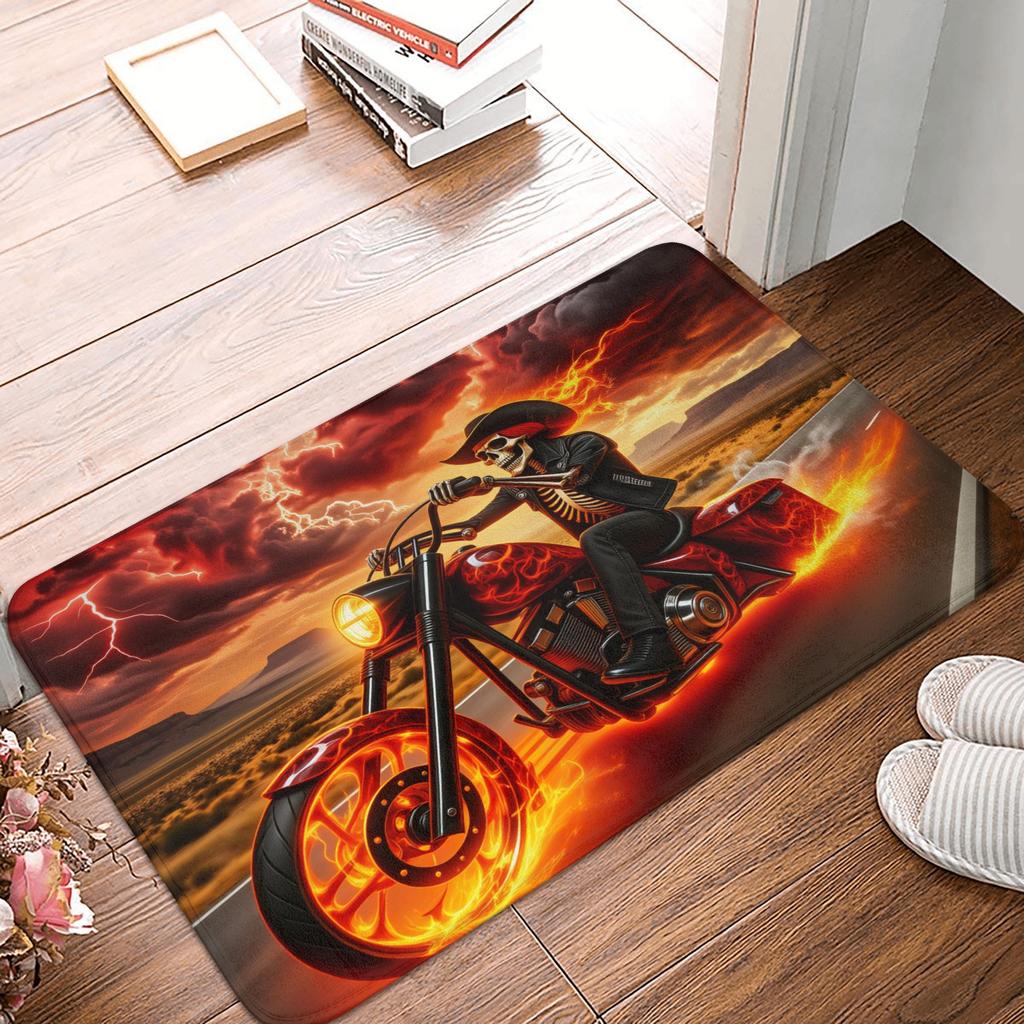 Retro Classic Motorcycle Motorcycle Lovers Gift Doormat Anti-Slip Entrance Kitchen Bathroom Door Floor Mat Toilet Carpet Rug