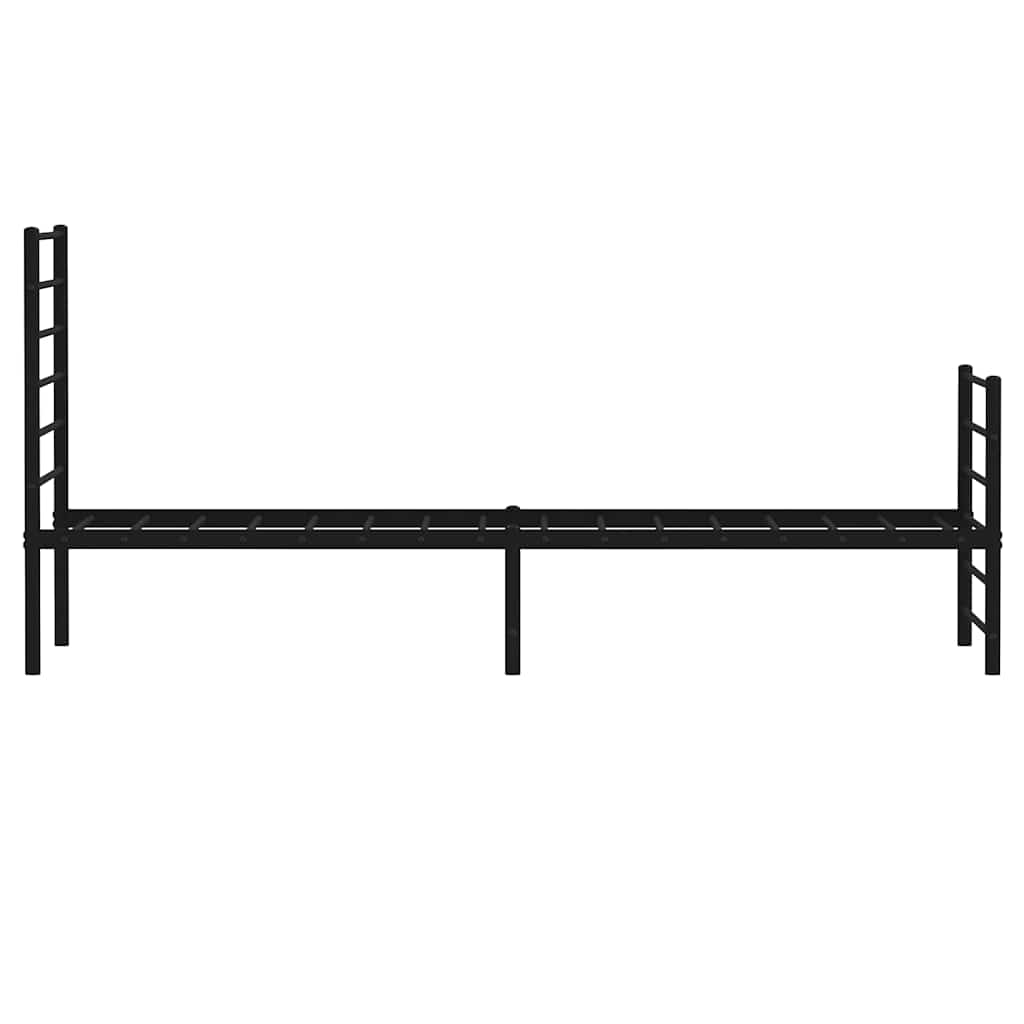 Vidaxl Struttura Letto in Metallo con Testiera e Pediera, Nera, 100X190Cm