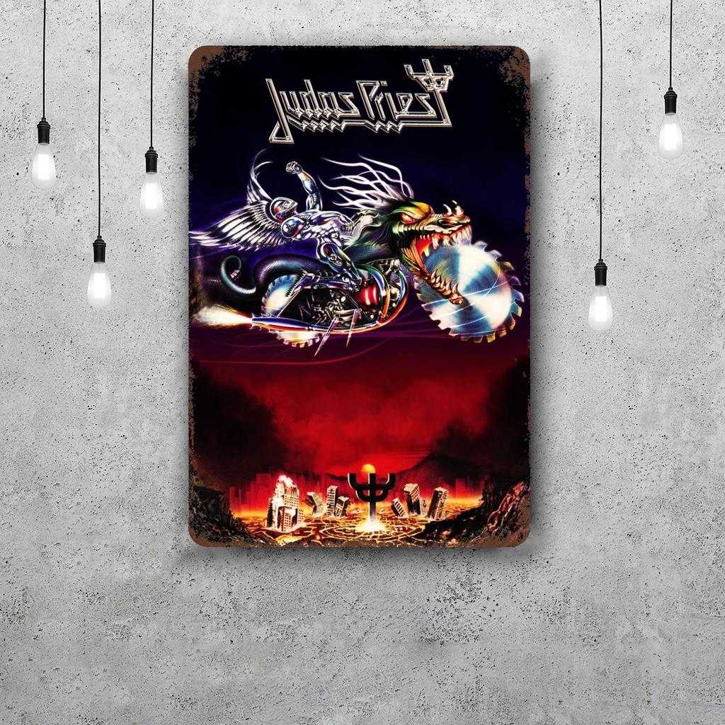 Judas priest Segnali in Latta Metallici Vintage Poster Decorazioni Placca Metallica Retro Decorazione Artistica da Parete per Garage Bar