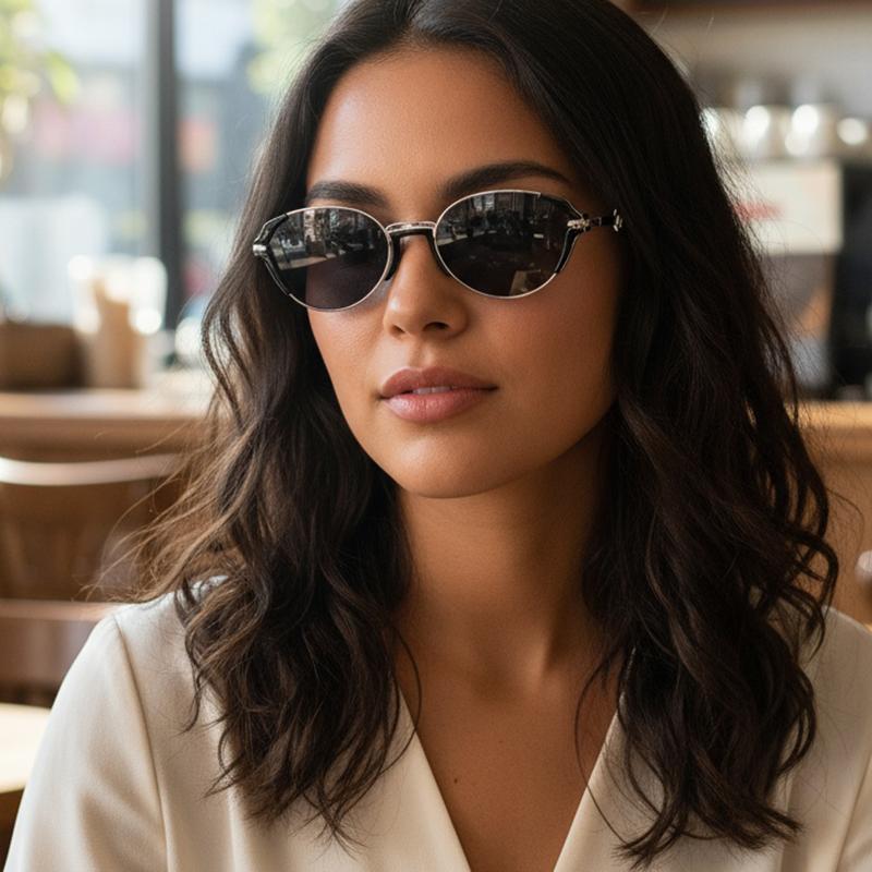 Xiaomi New Small Mirror Surface Narrow Frame Oval Sunglasses Vintage Modern Travel Photo Sunglasses For Women And Men 2541