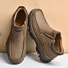 Men's Waterproof Slip On Faux Leather Hiking Booties for Male Outdoor Non-Slip Walking Sneakers Casual Loafers Work Shoes Comfortable Short Boots