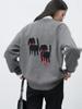 GENERALIDEA Unisex Twin Dog Jacquard Knit Pullover [Charcoal] / Sbe4U05016