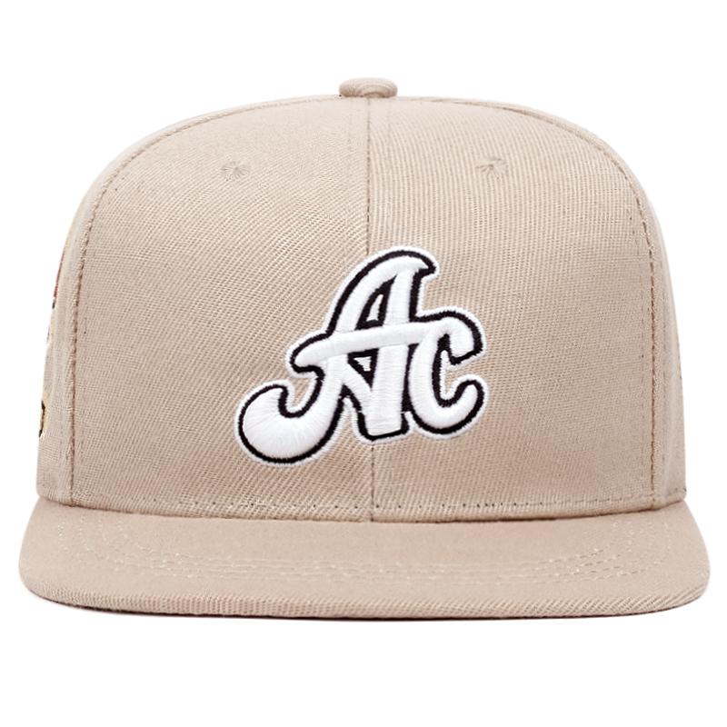 AC Letter Side Pattern Embroidery Snapback Cap Men's Hip Hop Baseball Hat Versatile Trendy Unisex Sunshade Cowboy Hat