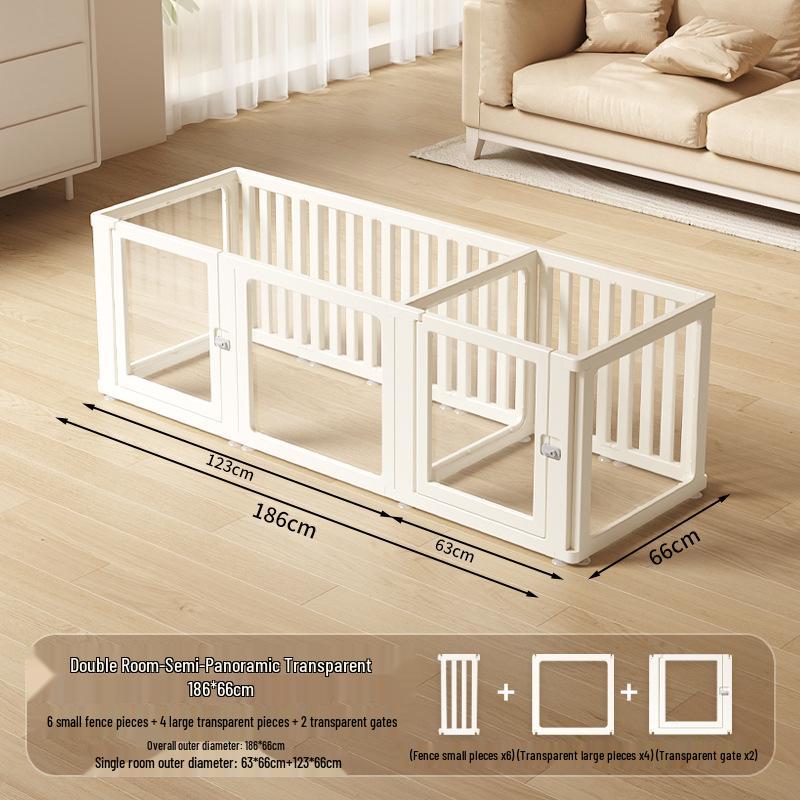 Gard Interior din Acril Transparent pentru Câini Mici - Incintă de Siguranță & Casuță pentru Câini