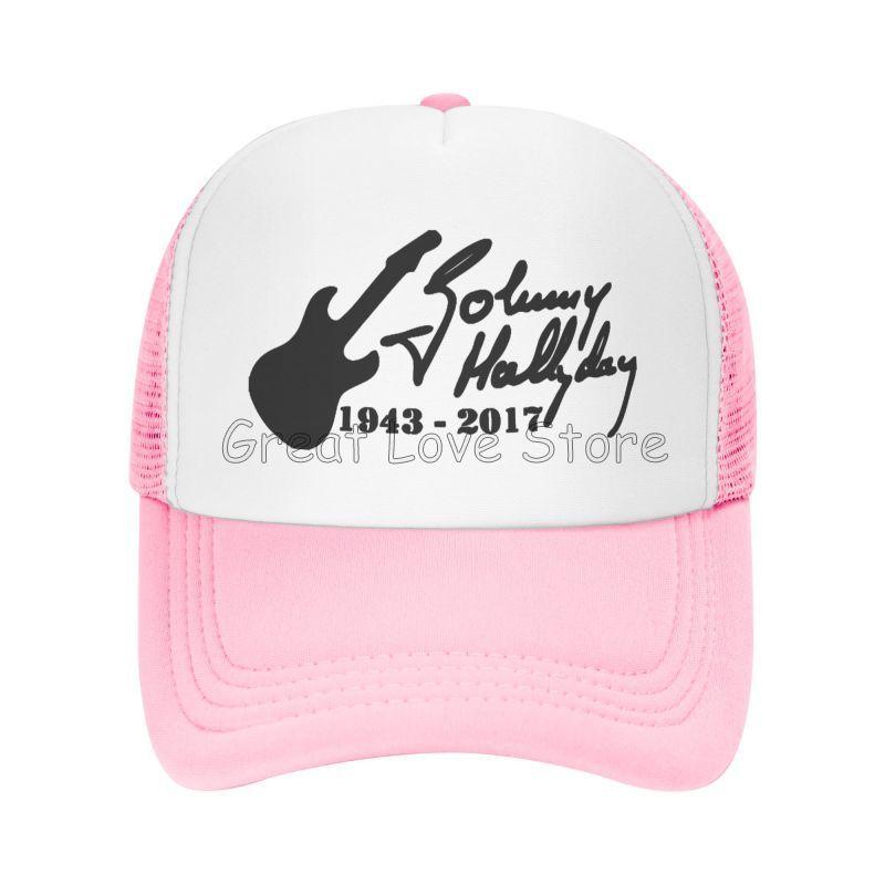 Johnny Hallyday Mesh Baseball Cap French Rock Legend Breathable Trucker Hat Unisex Travel Adjustable Hat Sunscreen Baseball Cap