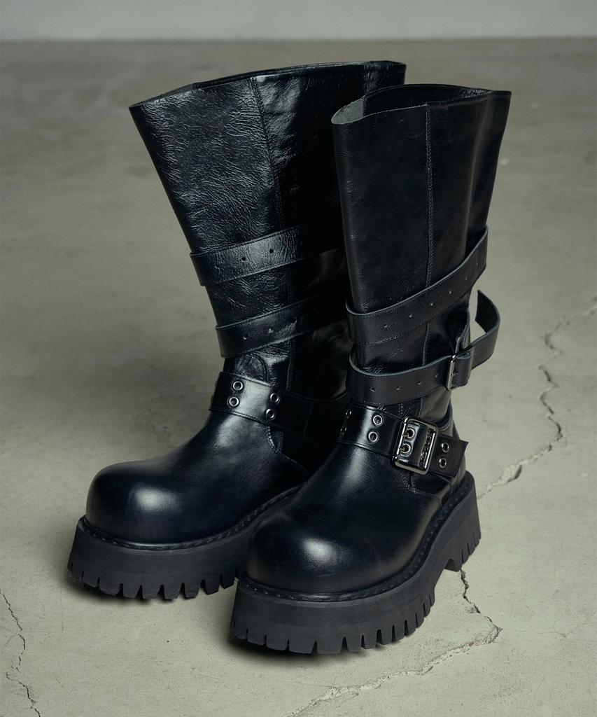 Lanarchive [5015] Shadow Buckle Engineer Boots