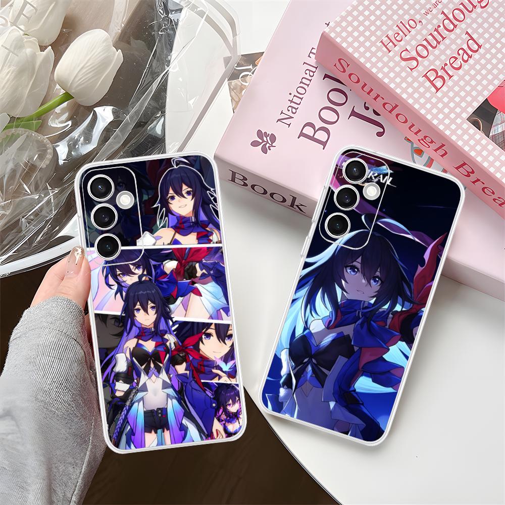 HSR Seele Clear Mobile Phone Case for Samsung Galaxy S25 S24 S23 S22 S21Plus FE Ultra Colorful Cover