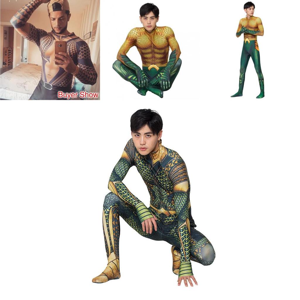 Spandex Zentai Suit For Aquaman Fans Ideal For Halloween And Cosplay**