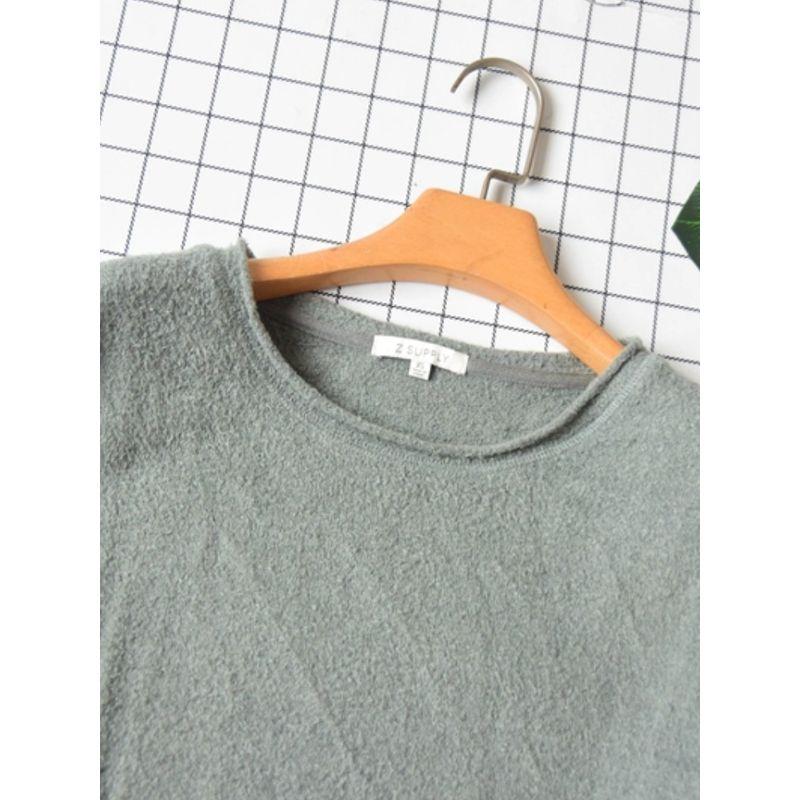 Export Fall and Winter New Arrival Women's Smooth Feather Yarn Round Neck Knitwear Short Sweater Loose Casual Pajamas Tops