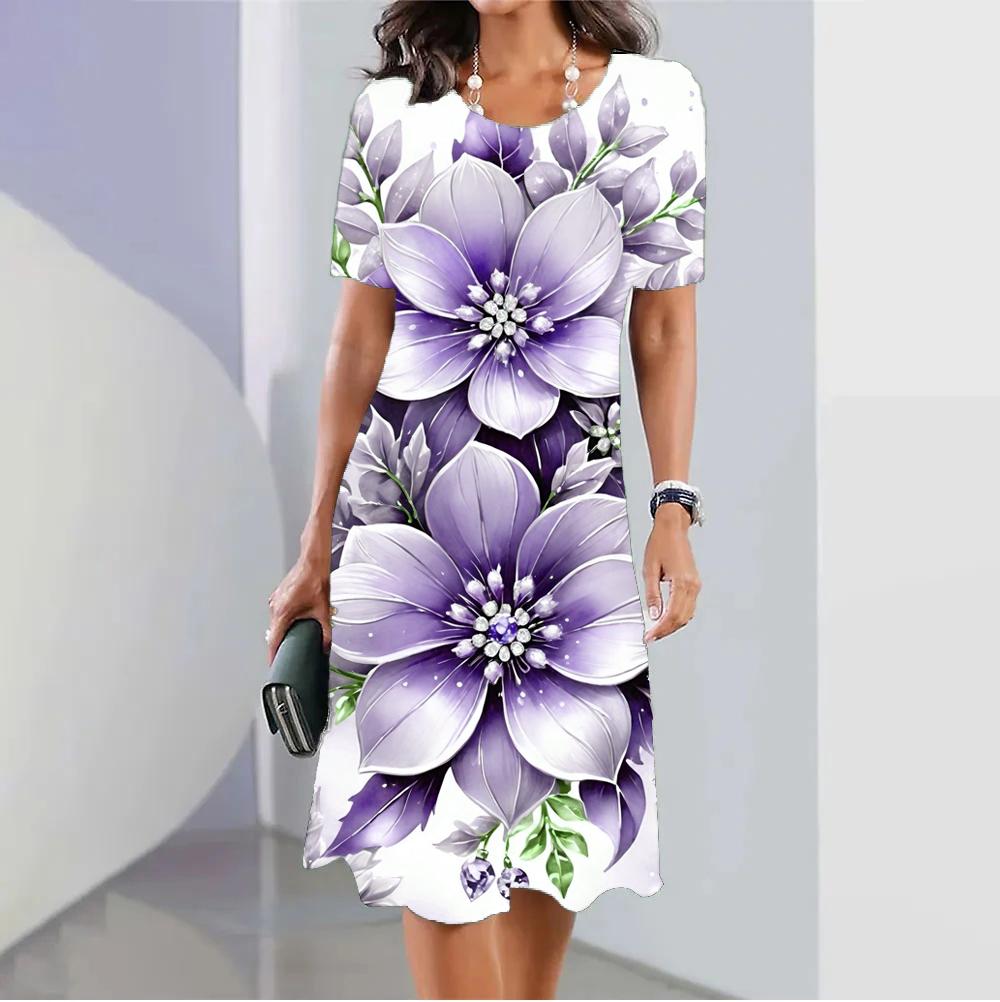 Módní Lebka 3D tisk Dámské šaty Legrační hororový vzor Ležérní šaty A-line Léto Krátký rukáv Dámské letní šaty s výstřihem