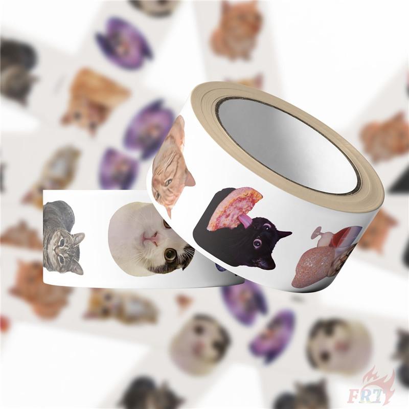 500Pcs/Roll Q Internet Celebrity Cats Kids Rewards Stickers - DIY Scrapbooks Album Decor Sealing Label Decals