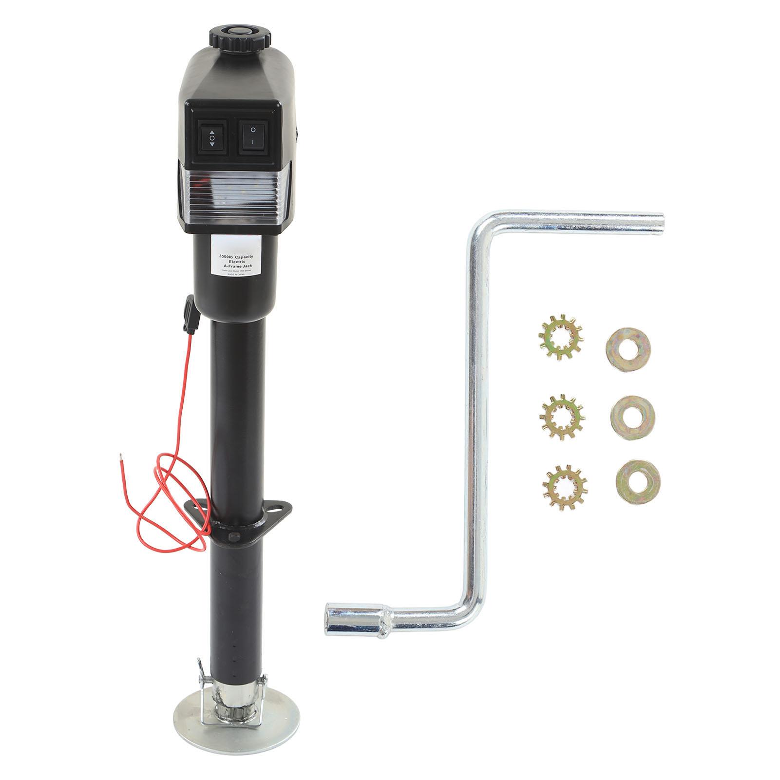 Power Tongue Jack 12V DC 3500lbs 495mm Stroke Heavy Duty Alloy Steel Structure for RV Trailer Van