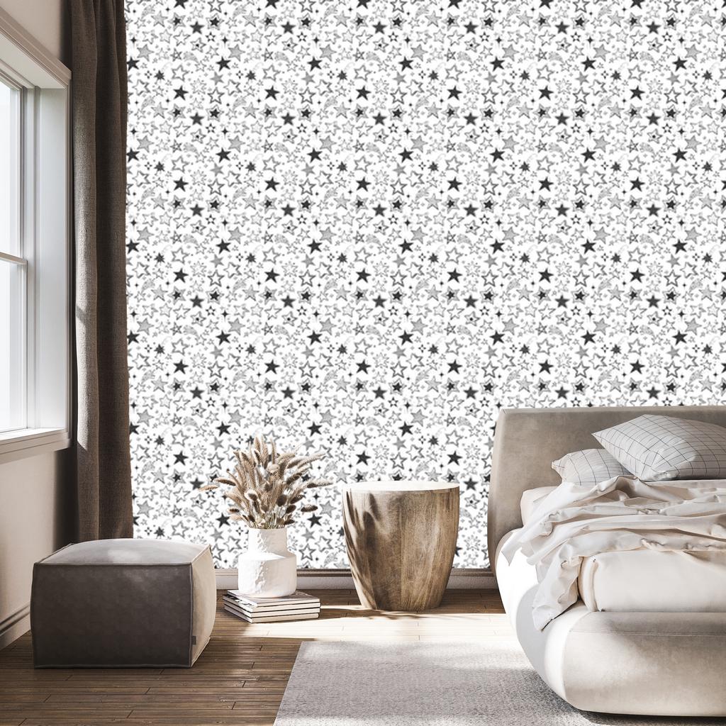 Sketched Stars Wallpaper for Living Room and Bedroom 50x1000