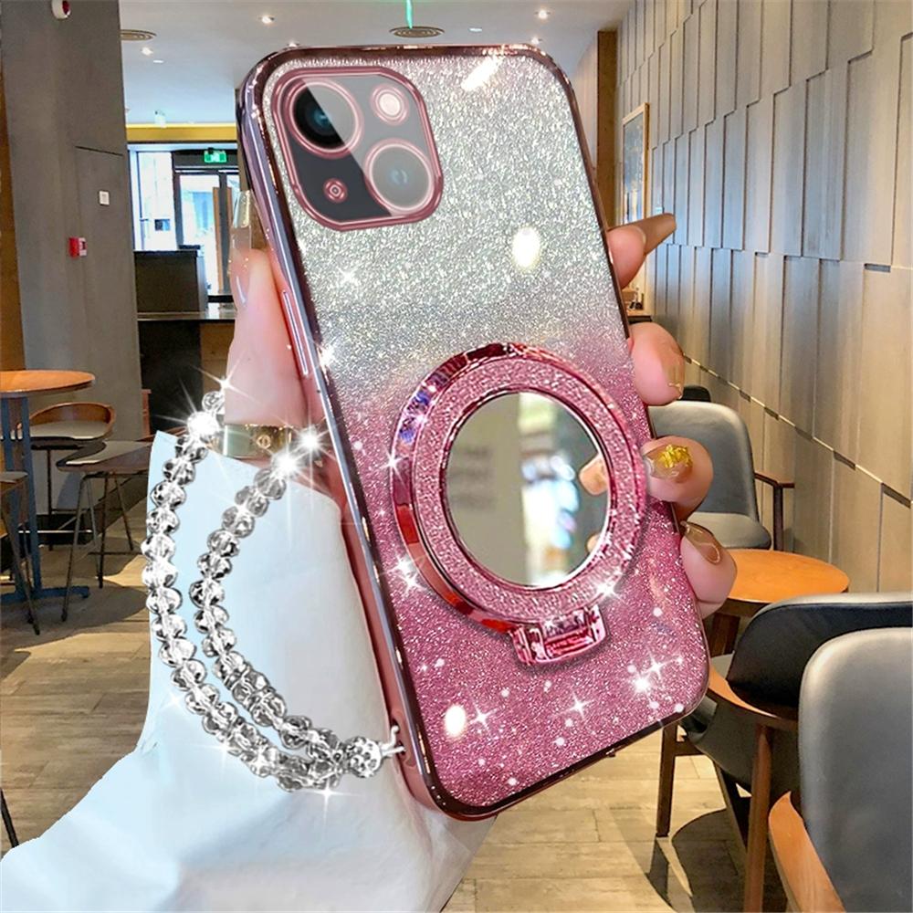 POCO X6 Pro Case Crystal Bracelet Glitter Mirror Ring Stand Case For Xiaomi POCO C65 X6 F6 M6 Pro X5 X3 NFC Soft Silicone Cover