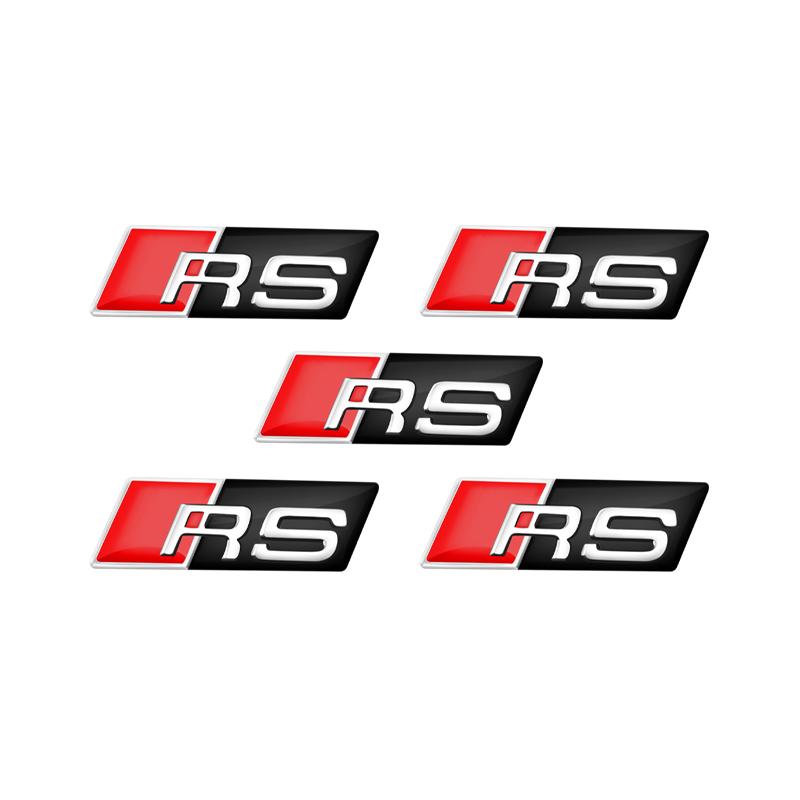 2026 2/5/10Pcs Car RS Sline Badge Steering Wheel Sticker Accessories for S1 Sline C7 A1 Q2 Q3 A4 B7 B8 B9 A3 8P 8V 8L A5 A6 C6 C5 2x