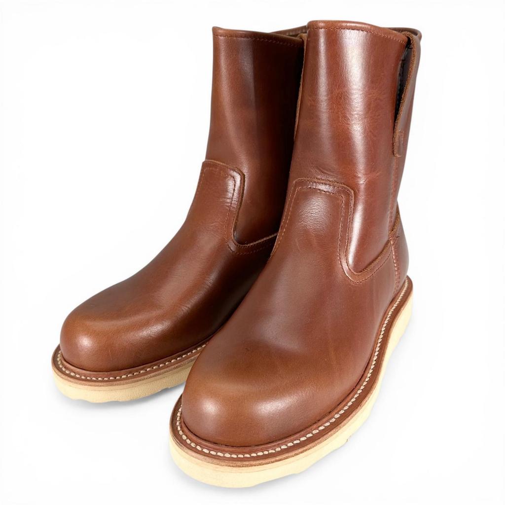 Excellent SLOW WEAR LION Boots OB-8160G Pecos Work Boots Brown Leather Mens 6 Used