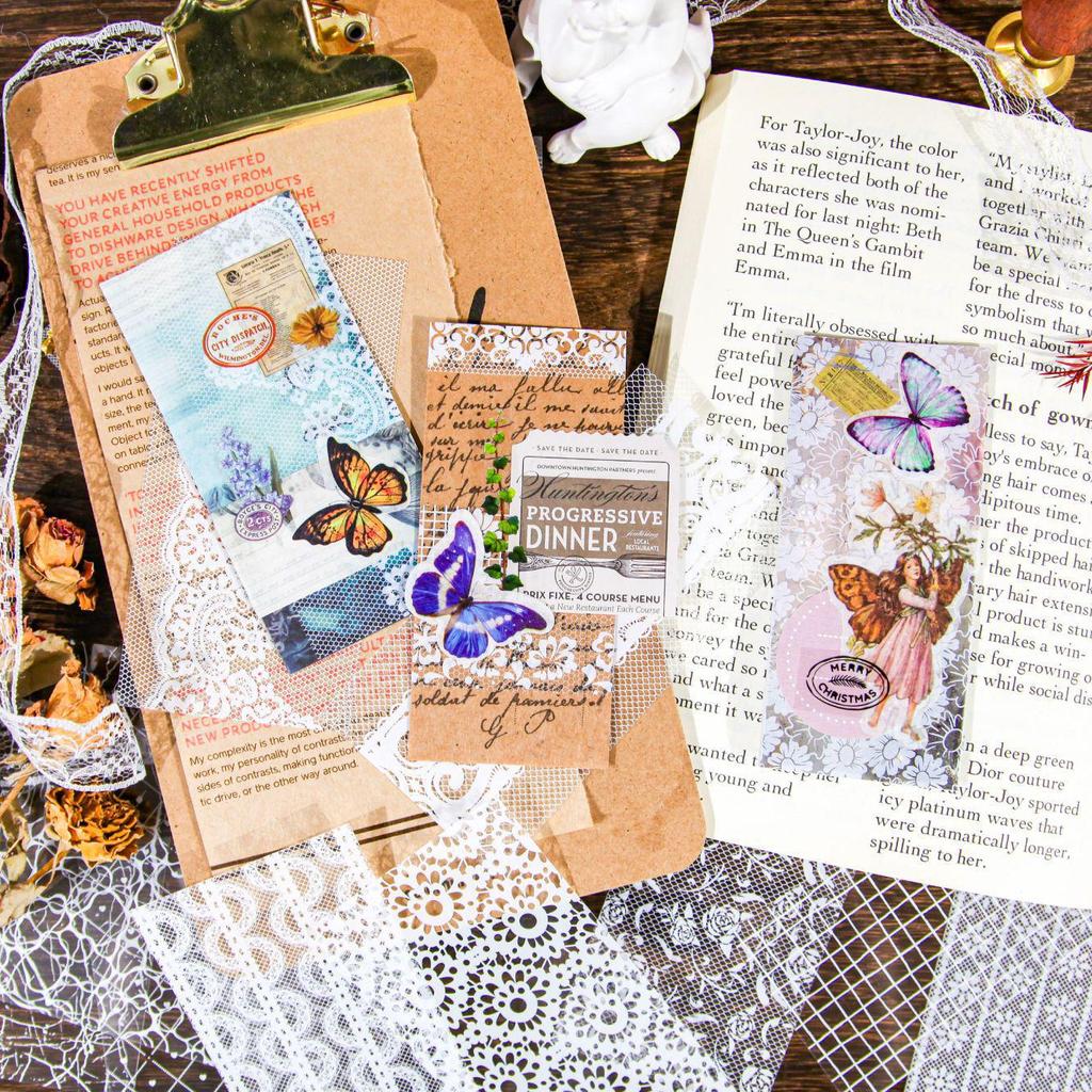 RetroStoryPET Lace Language Series DIY Decorative Journal Stickers