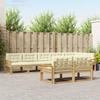 Outdoor Sofa Set with Cushions 6 pcs White and Cream Polyester