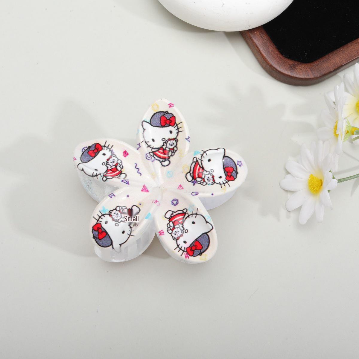 Cross-Border Frangipani Flower Shark Clip: Creative European & American Cat Design Hair Accessory
