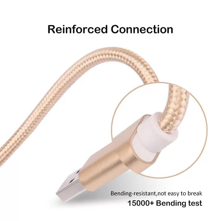 High Quality 2A Durable Braided Fast Charging Pure Copper Micro-USB Type-C Data Cable 1m/2m for Computer & Printer