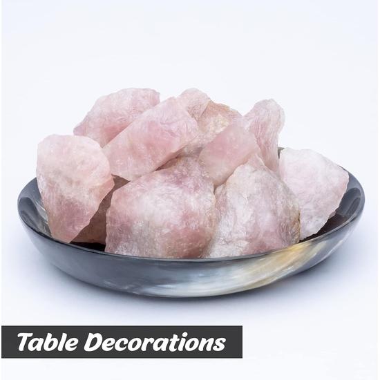 Crocon Rose Quartz Bulk Raw Rough Rock Natural Gemstones Tumbling Cabbing for Energy Generator Chakra Stone Balancing Reiki  1/2 LB