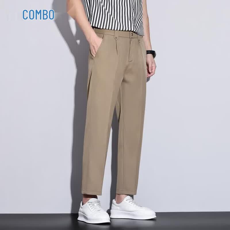Kangbo Men s Ice Silk Straight-Leg Business Casual Pants 31 хаки