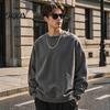 Loose Fit Athletic Wear Men Long Sleeve Sweatshirt, Pullover Shirt, Solid Soft Polyester Shirts Color Crew Neck Sweatshirt for Street Office