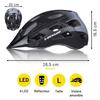 Casque De Vélo - Dunlop - Taille L - Noir - 6 Lumières LED - Réglable 58-61 Cm