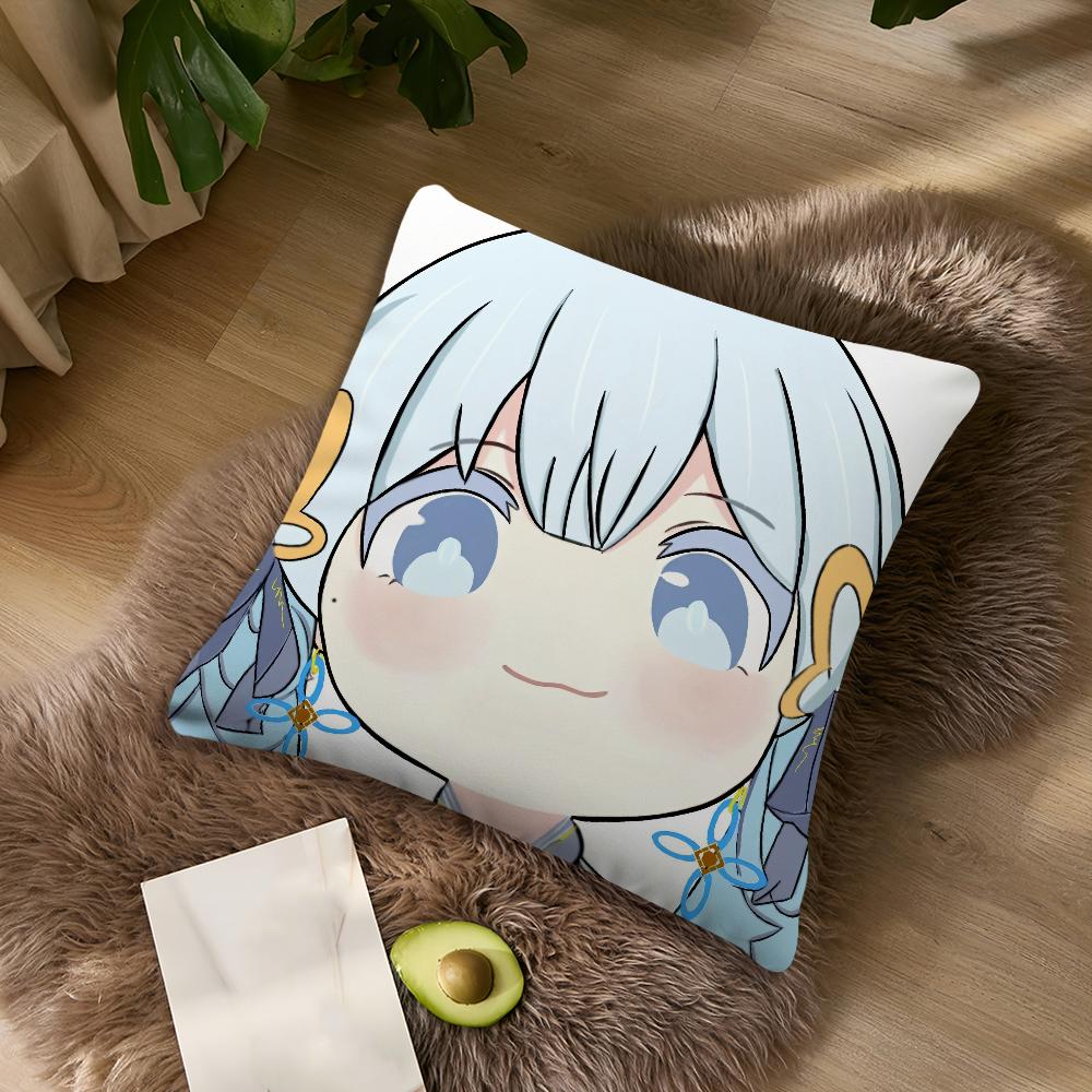 Wuthering Waves Cute Q Version Jinhsi Changli Cushion For Bedroom Car Coffee Shop Soft And Living Room Sofa Pillow Cover Case