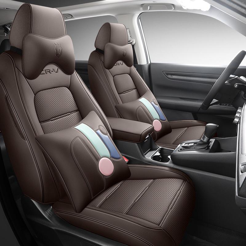 Universal Leather Car Seat Cover: Full Wrap, All-Season, Five-Seat Compatible