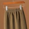 Elastic high-waisted Chenille skirt women's autumn winter a line over the knee slit mid-length wrap hip skirt
