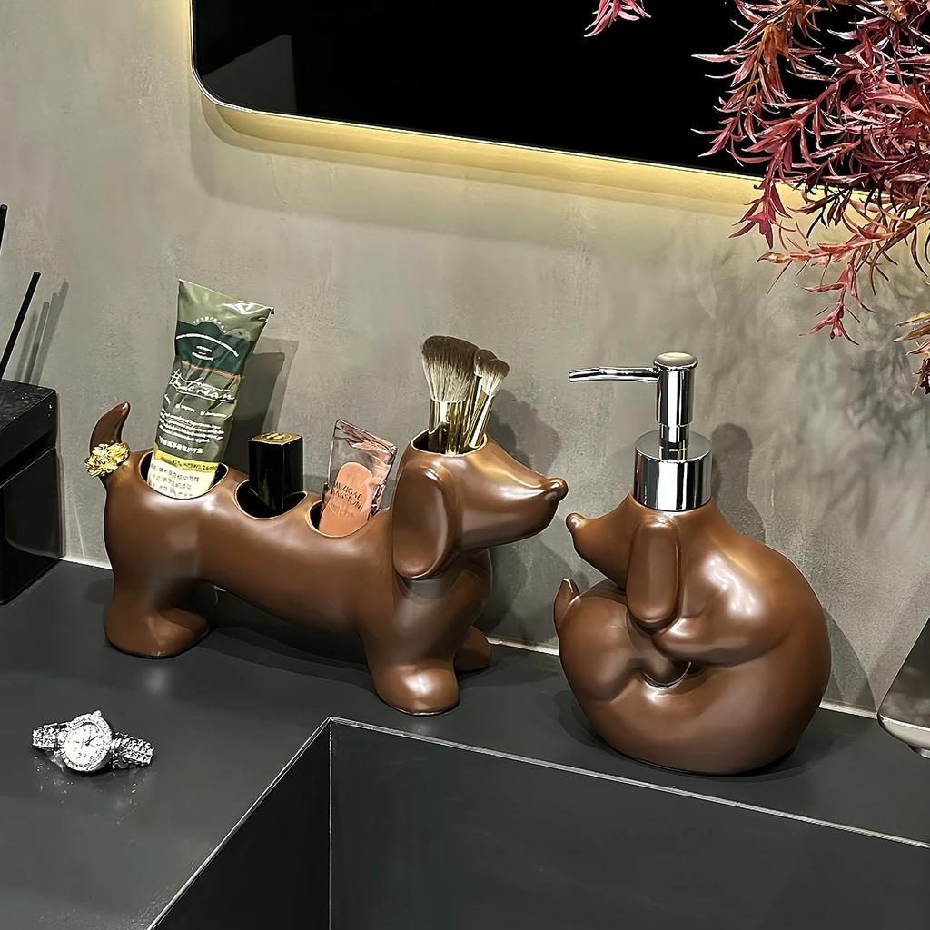 Retro keramický dávkovač mýdla na jezevčíka Koupelnový dávkovač dezinfekce na ruce Sprchový gel Dávkovač na tuhé mýdlo Koupelnové doplňky Dárek