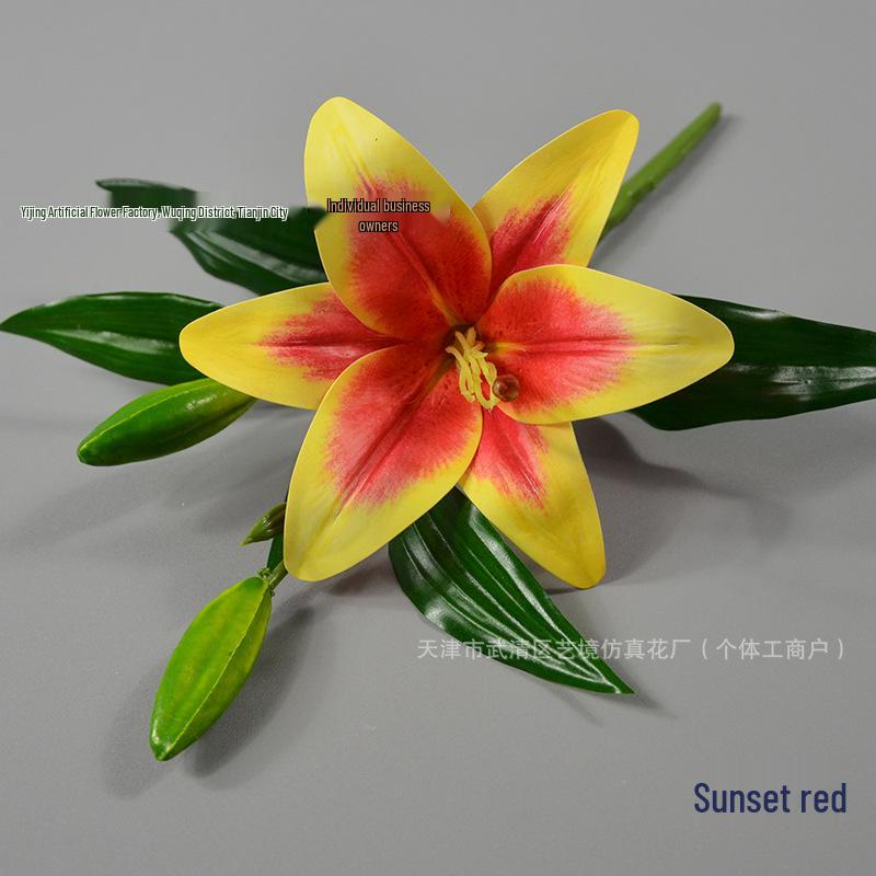 Lily Small 3D Printed Realistic Single Stem Perfume Flower for Wedding and Home Decoration