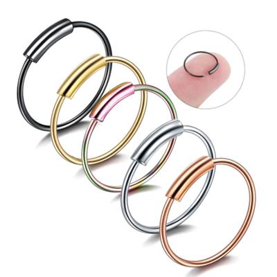 316 Stainless Steel Circle Nasal Ring Nose Nose 5 Color Vacuum Placing Nasal Placing Nose Earrings Ear Nail