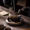 Japanese Style Coarse Pottery Gilding Iron Glaze Lotus Pond Pot Tray Small Water Storage Tea Tray Pot Base Kung Fu Tea Ceremony
