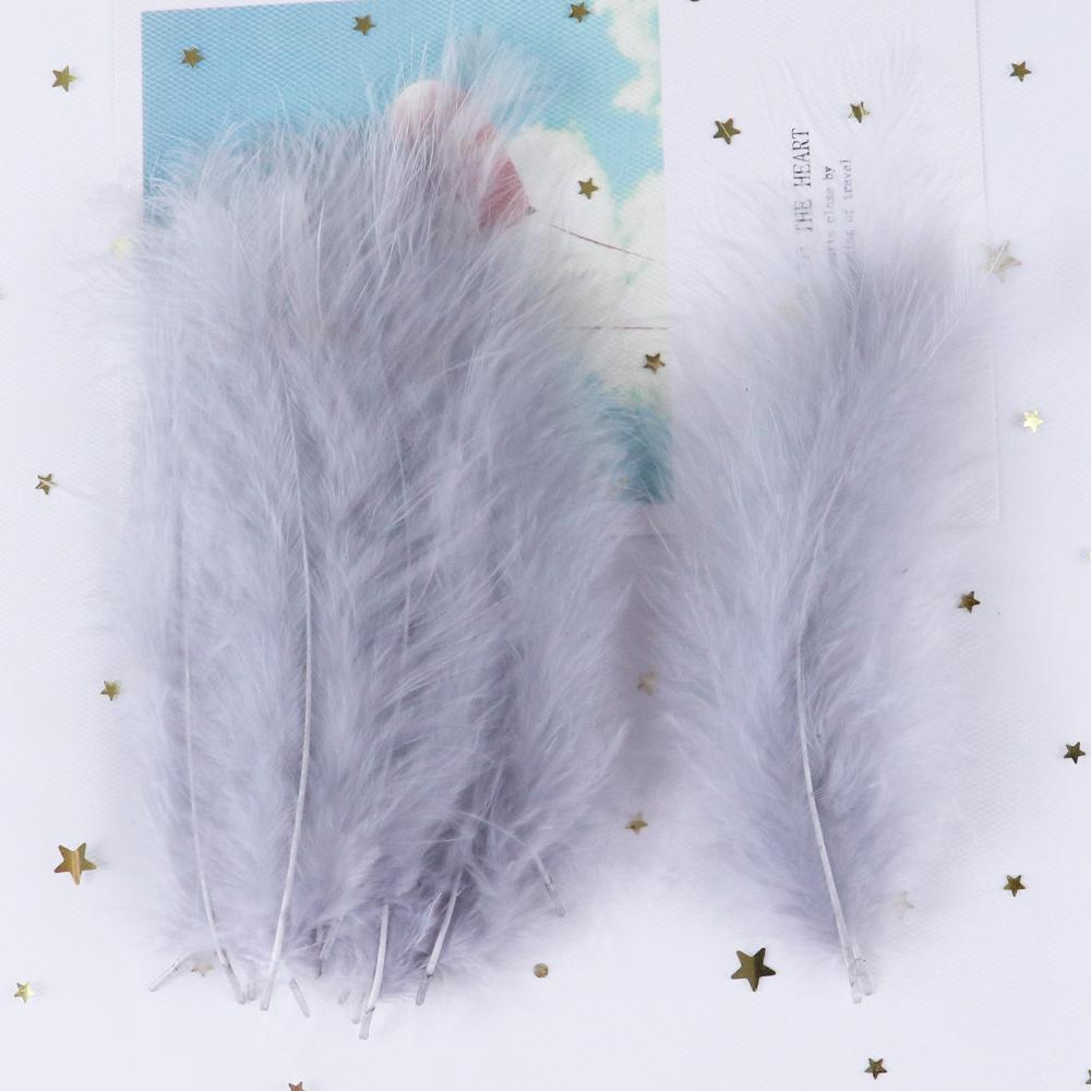 50 PCS Turkey Marabou Feathers 10-15CM Fluffy Decorative Feather for DIY Wedding Dress Jewelry Decoration Accessories Plumes