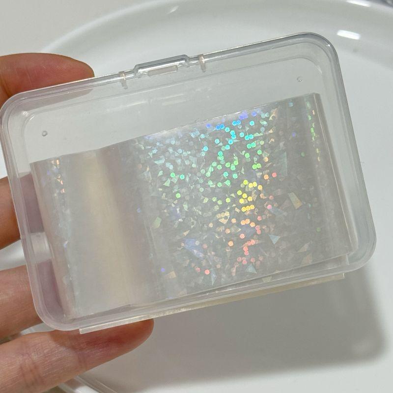 

Transparent Nail Sticker XINGX Snowflake Aperture Colorful Dream Color Starry Sky Transfer Paper Single Sheet 10 Grid Suit N4 10 transfer paper