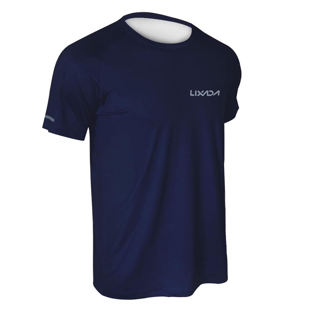 Lixada Men Secagem Rápida Manga Curta Camiseta Respirável Corrida Ciclismo Corrida Esportes Fitness