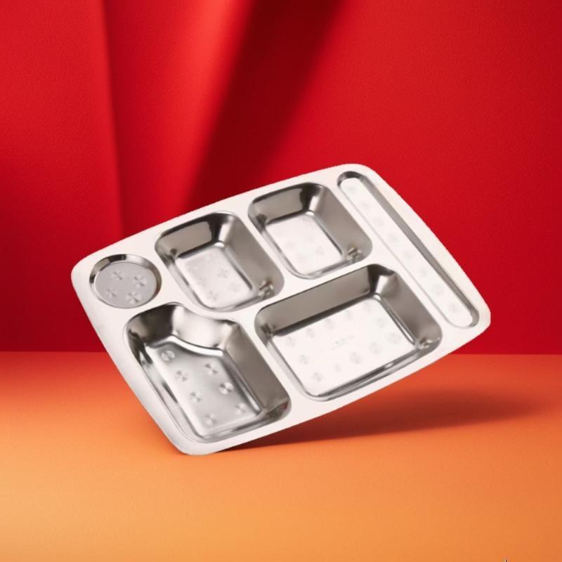 

SIFAR 6-Compartment Stainless Steel Dining Tray