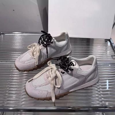 Zapatillas de entrenamiento alemanas de malla transpirable, cintura pequeña, suela gruesa, para mujer, primavera y verano, suela blanda, tipo Forrest Gump, para correr, deportes y ocio