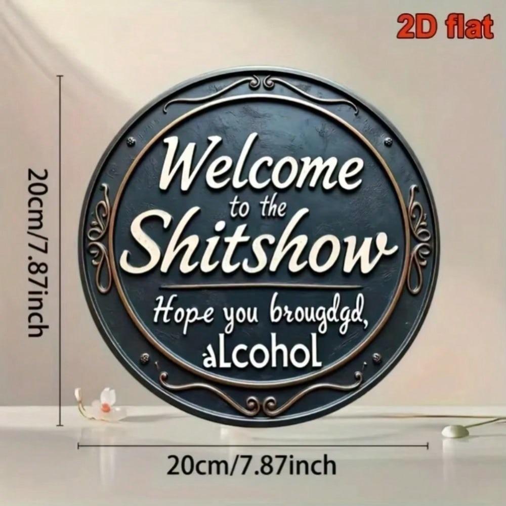 Humorous Welcome To Chaos Metal Sign Vintage Wall Art for Game Room Decor 20x20