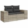 VidaXL Canapé de Jardin 2 Places et Coussins, Siège avec Housse, Meuble de Terrasse Patio Balcon Extérieur, Gris Clair 366187