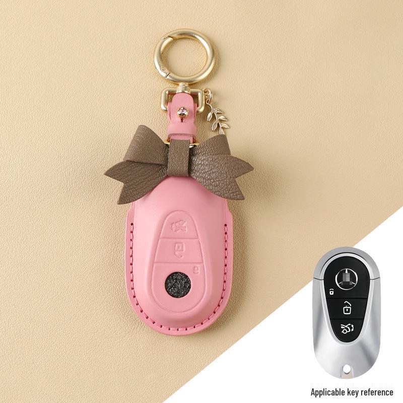 2022 Mercedes-Benz C260L Women’s Handmade Leather Key Cover for S-Class, C-Class, E-Class, GLC, AMG