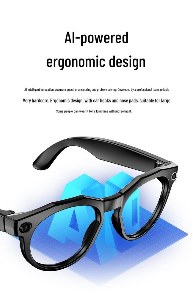 Smart AI Voice Control Glasses with Bluetooth Music, Translation, and 800W Camera