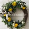 Artificial Lemon Peony Wreath Wall Hanging Decor Door Home Festival Party Decoration