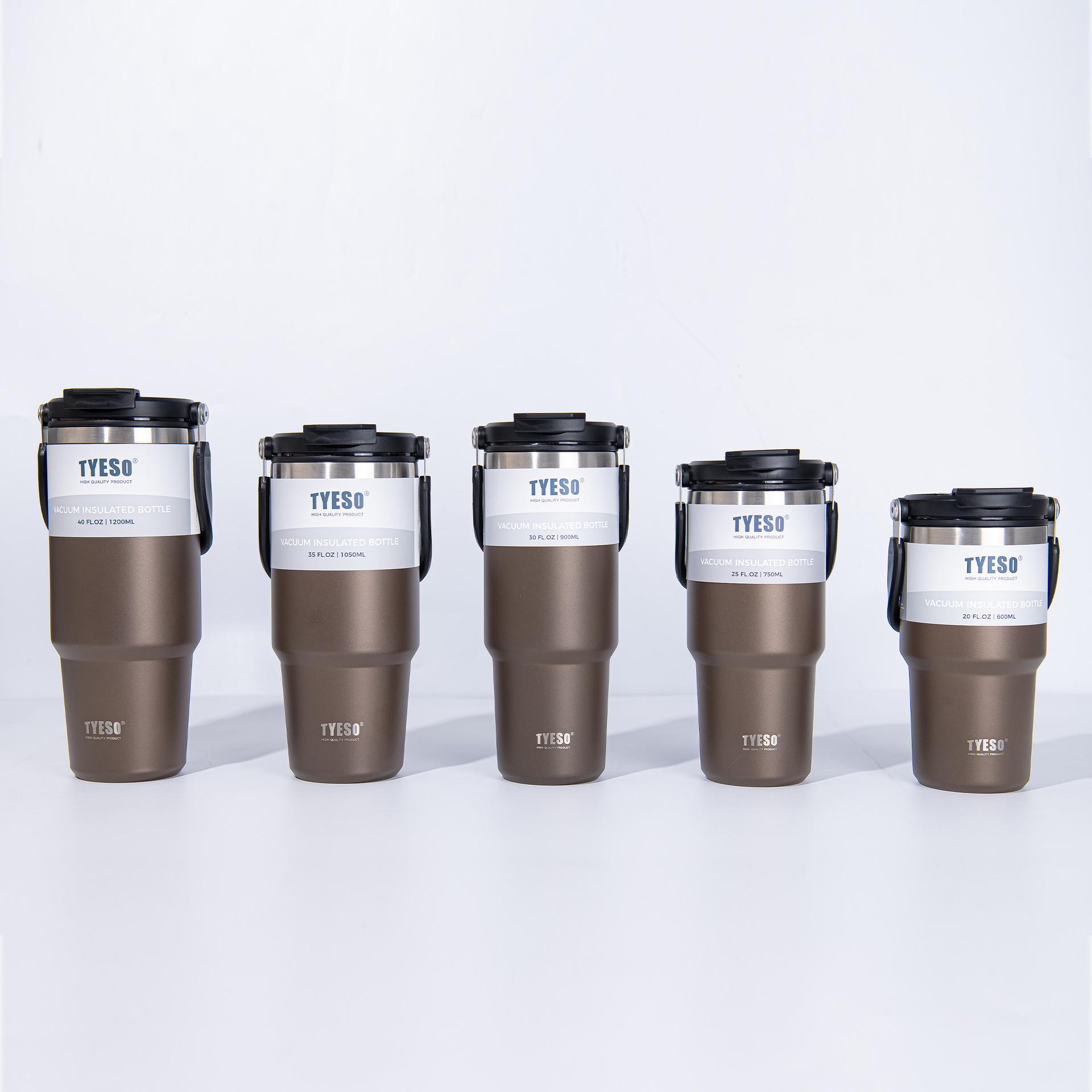 

TYESO Durable Stainless Steel Men s Thermos Cup - Large Capacity, Portable, Wear-resistant, Double-wall Frosted Design 600ml