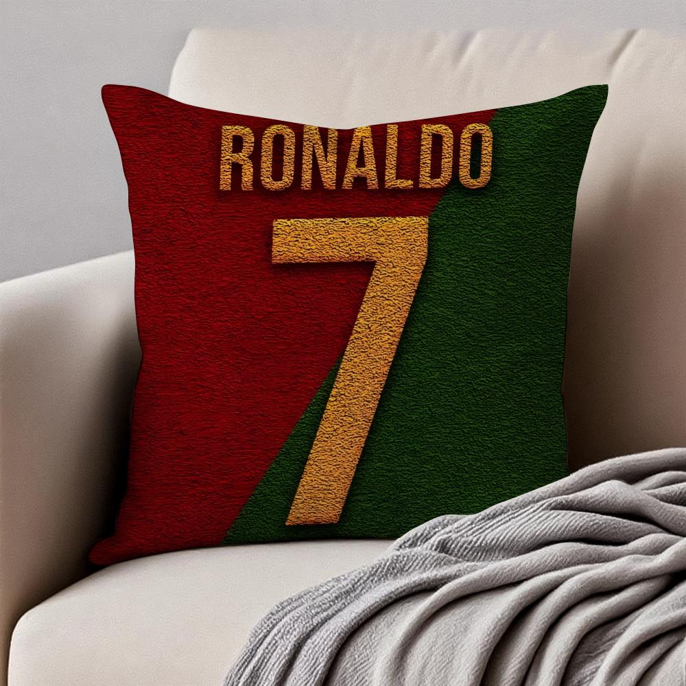 Legendary CR7 CCristiano Ronaldo Cushion Cover Pillowcase Antidustmite Invisible Zipper Short Plush Sofa Cushion