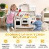 Kids Kitchen Play Kitchen with Oven Sink Sound Function and Accessories Gift for Girls Boys 3-6 Years White
